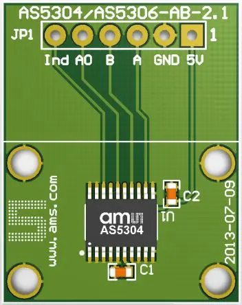 Produktfoto 1 von ams OSRAM AS5304 AS5304-TS_EK_AB, Adapterplatine Entwicklungstool Sensor, Positionssensor für AS5304