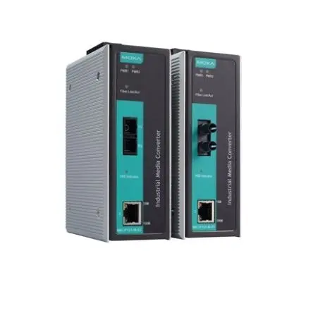 Produktfoto 1 von MOXA Ethernet-Medienkonverter 100Mbit/s, Voll-Duplex, Multimodus 5 km 100 Mbit/s, Anschluss: 10/100 T, RJ45