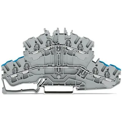 Produktfoto 1 von WAGO TOPJOB S Doppelstock Reihenklemmen 2 Grau, 2.5mm², 600V Einsteck-Anschluss IECEx/ATEX/CSA