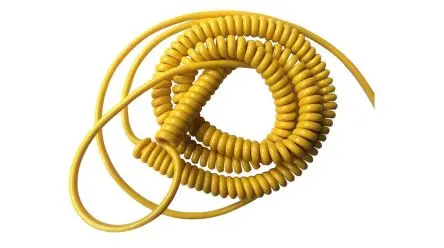 Produktfoto 1 von The Best Solution TBS TB50 FLEX Spiralkabel, 5-adrig Gelb, 5 m, Polyurethan 70 °C