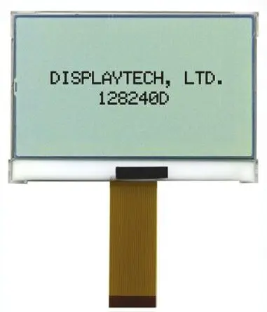 Produktfoto 1 von Displaytech 128240D Monochrom LCD, Graphisch LED Weiß 240 x 128 Pixel, Hintergrund Schwarz