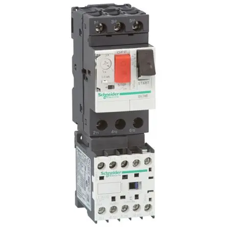 Produktfoto 1 von Schneider Electric TeSyS GV2, LC Motorstarter, 1.6A Schutzschalter 24V x 45 mm Motorschutzschalter mit Thermomagnetisch