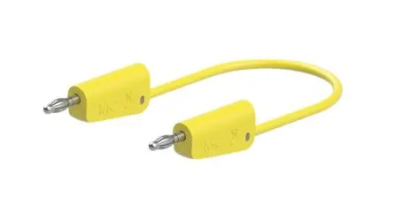 Produktfoto 1 von Staubli Messleitung 19A Stecker / Stecker, Gelb Polyvinylchlorid-isoliert 150 cm, 30V, 60 V