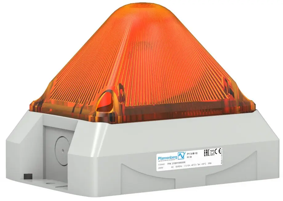 Pfannenberg PY L-M LED Blinklicht, Dauerlicht, Blitzlicht Signalleuchte Orange, 12 → 48 V DC