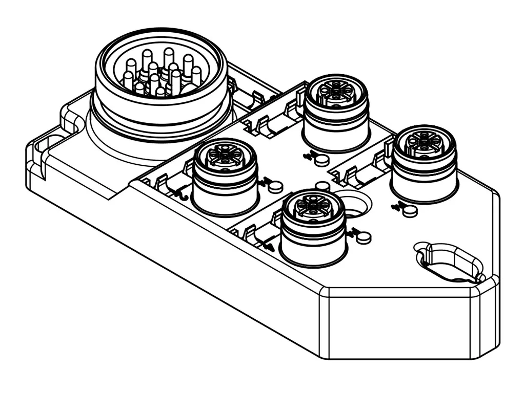 Produktfoto 1 von Brad from Molex 120251 Sensor-Box 4 Anschlüsse 4 Auslässe M12