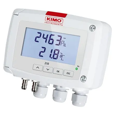 Produktfoto 1 von KIMO CP212 Differenzial Drucksensor -1000 Pa, Analog 1000 Pa, für Neutrales Gas, Luft
