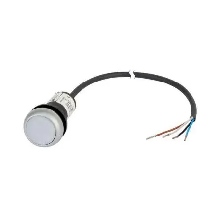 Produktfoto 1 von Eaton C22 Beleuchtete Drucktaste Weiß Beleuchtet Tastend Schraubanschlussklemme Ø 22.5 mm, 1 Schließer / 4A 24 V dc 24 V