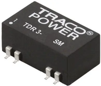 Produktfoto 1 von TRACOPOWER TDR 3SM DC/DC Konverter, 5V dc OUT 600 mA Oberfläche 36V dc 1.5 kV dc 3 W -40 °C 85 °C