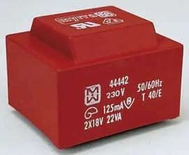 Myrra Printtrafo, Trafo 230 V ac / 9 V ac 2 Ausg. 22 VA 63.5 mm x 53.5mm x 45.5 mm 550 g Durchsteckmontage