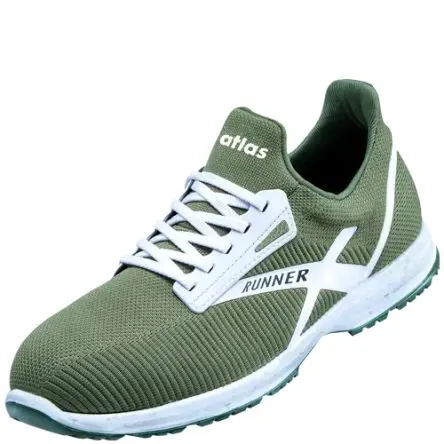 Produktfoto 1 von Atlas Safety Shoes RUNNER 75 Unisex Sicherheitsschuhe Grün, Weiß Nichtmetall, Größe 40 / UK 6.5