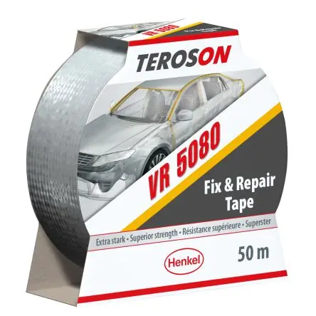 Produktfoto 1 von Teroson VR5080 TEROSON VR 5080 Panzerband, Synthetisches Gummi Metallicgrau, 0.226 mm x 50mm x 25 m Polyethylen