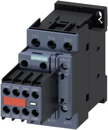 Produktfoto 1 von Siemens 3RT2 Schütz 230V ac-Spule, 3-polig, 690V ac / 16 A 230V ac 7.5 kW 3 Schließer Motorsteuerung 4-Hilfskontakte