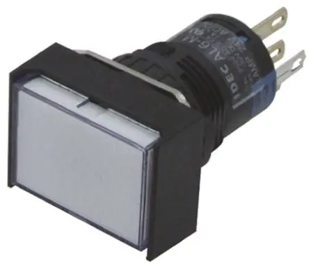 Produktfoto 1 von Idec AL Druckschalter Weiß Beleuchtet Tastend Panel Ø 16 mm, 1-poliger Umschalter / 1A 24 V dc 250 V ac, IP65