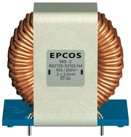 Produktfoto 1 von TDK B82725S Netzleitungsdrossel, Ferrit-Kern, 2.8 mH, 10 A, Radial / R-DC 12.5 mΩ, max. 10 kHz, Ø 37 mm, Ø 1.32 mm x 37