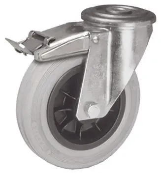 Produktfoto 1 von LAG Drehbar Rolle, Rad ø 100 mm, 85 kg, Ges H. 128 mm, Rad B. 30 mm