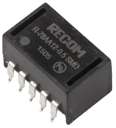 Produktfoto 1 von Recom R-78AA-0.5 Schaltregler / Ausgang 12V dc, 1 Ausg., 500 mA, Oberfläche