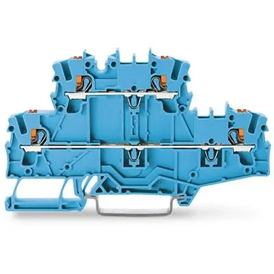 Produktfoto 1 von WAGO TOPJOB S Doppelstock Reihenklemmen 2 Blau, 2.5mm², 600V Einsteck-Anschluss IECEx/ATEX/CSA