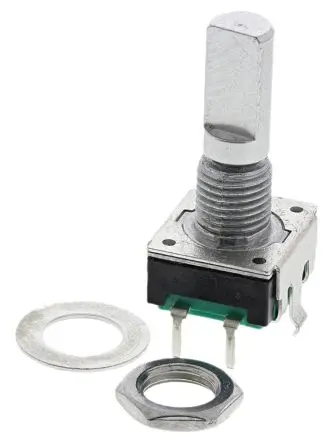 Produktfoto 1 von Bourns Drehgeber 24 Impulse/Umdrehung Impulse/U Inkrementalgeber, mit 6 mm, Flachschaft, Digital Rechteck-Signal,