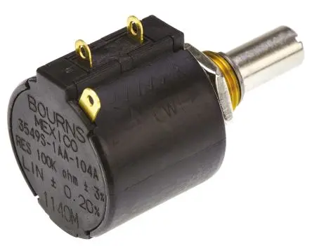 Produktfoto 1 von Bourns 3549 Buchse Drehen Potenziometer 10 kΩ 10 % / 2 W, Schaft-Ø 6.35 mm