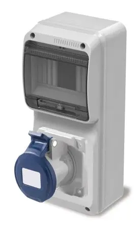 Produktfoto 1 von RS PRO RS PRO Leistungssteckverbinder Grau, 230V, Wand Gerade IP44 16A