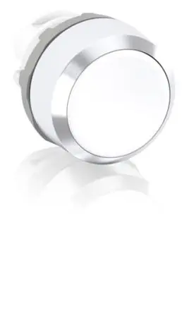 Produktfoto 1 von ABB MP1 Drucktastenkopf Ø 22.5 mm, Weiß Tastend Rund Rund Verchromtes Metall, IP66