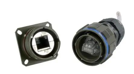 Produktfoto 1 von Amphenol Socapex RJF Stecker Cat5e Ethernet-Steckverbinder, 1-Port 8-polig Push-Pull Gerade