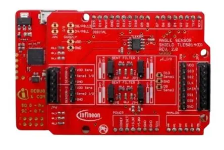 Produktfoto 1 von Infineon Microcontroller XMC1100, TLE5014 GMR, TLE5014CPS Satellite Board TLE5014CPS EVALKIT, Evaluierungsplatine