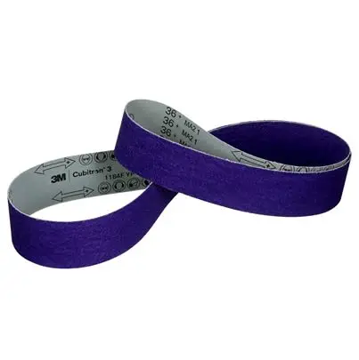 3M 3M Cubitron 3 Cloth Belt 1184F Schleifriemen, Präzisionsgeformtes Keramikkorn, 36 Grad, Korngröße 36, 2500 mm 50mm