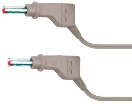 Produktfoto 1 von Staubli Steckverbinder-Messleitung 32A Stecker / Stecker, Grau Silikon-isoliert 1 m, 600V