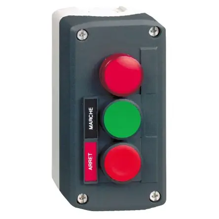 Produktfoto 1 von Schneider Electric Schleichkontakt Harmony XALD Drucktaste-Steuerstation 1 Schließer/1 Öffner Grün, Rot Polycarbonat,