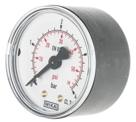 Produktfoto 1 von WIKA 111.12 Manometer 50 mm 0 bar → 4 bar ±1.6 % Kunststoff Gehäuse 1/4 in R, ISO-kalibriert