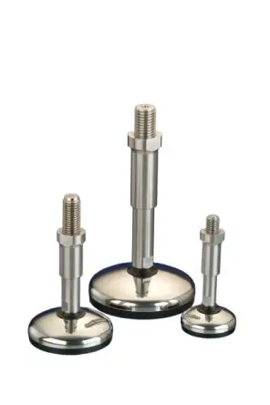 Produktfoto 1 von Nu-Tech Engineering Verstellbarer Fuß M12 bis 350 kg x 92 mm, bis 3,5° neigbar Edelstahl, Ø 50 mm x 95 mm