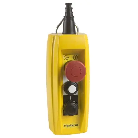 Produktfoto 1 von Schneider Electric Sprungkontakt XACB Drucktaste-Steuerstation 1 Schließer/1 Öffner Rot, Weiß, Schwarz GF Polyester,