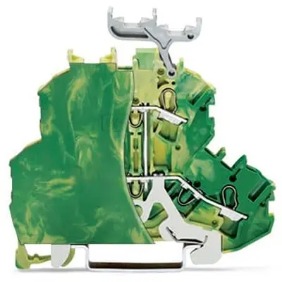 Produktfoto 1 von WAGO TOPJOB S Doppelstock Reihenklemmen 2 Grün, Gelb, 2.5mm² Einsteck-Anschluss ATEX, IECE