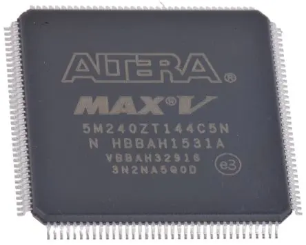 Produktfoto 1 von Altera Komplexes programmierbares Logikgerät MAX V 192 Makrozellen 114 I/O 17.7 ns Im Betrieb programmierbar TQFP