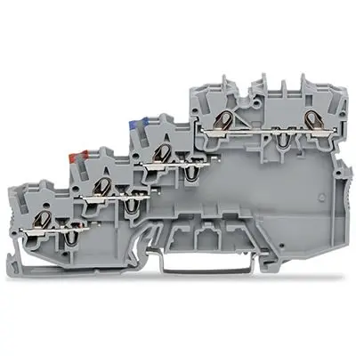 Produktfoto 1 von WAGO TOPJOB S Anschlussklemmenblock DIN-Schiene 4 Grau, 1mm², 300V Zugfederklemme