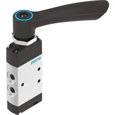 Produktfoto 1 von Festo, Manuell VHEF Pneumatik-Steuerventil, manuell, G 1/8 in, Eloxierte Aluminium-Knetlegierung VHEF-H-M52-M-G18