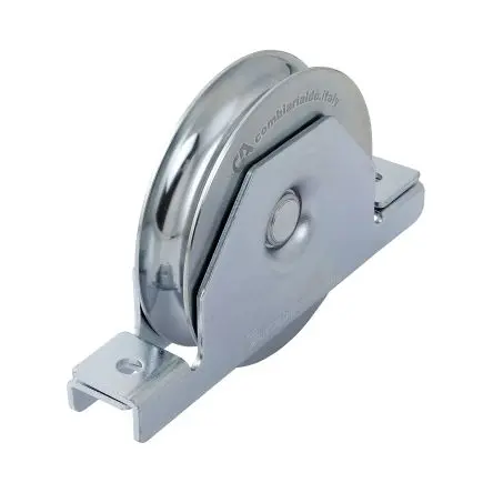 Produktfoto 1 von Guitel Hervieu Feststehend Rolle, Rad ø 100 mm, 230 kg, Ges H. 100 mm, Rad B. 21 mm, Stahl