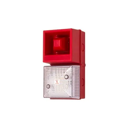 Produktfoto 1 von Clifford & Snell YL40, Filament/Warnsummer-Licht Beacon-Sounder-Kombination 24V dc Klar IP65 Wand / 108 dB 108 dB @ 1m
