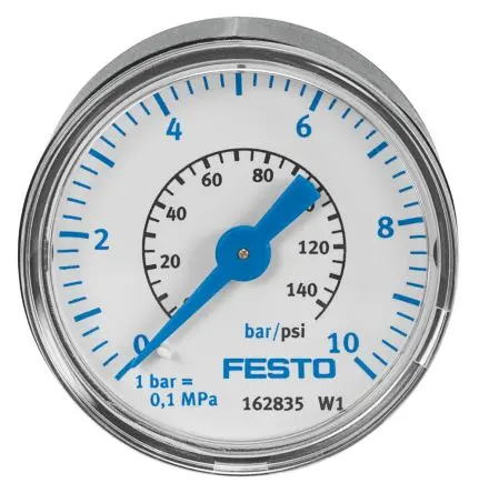 Produktfoto 1 von Festo MA Manometer 40 mm 0 bar → 10 bar ABS Gehäuse G 1/8