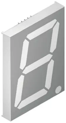 Produktfoto 1 von Kingbright LED-Anzeige 7 Segmente 1 Zeichen Anode, Grün 570nm 100mcd Zeichenbreite 59.5 mm Rechts Zeichenhöhe 101 mm