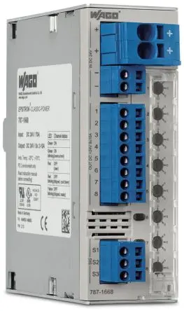 Produktfoto 1 von WAGO 787 Elektronischer Schutzschalter 8, 6A DIN-Hutschiene 15 A L. 127 mm x 42mm