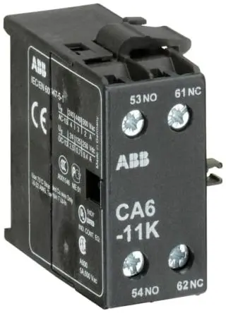 Produktfoto 1 von ABB CA6 Hilfskontakt 2-polig Oberfläche, 1 Schließer/1 Öffner mit Schraube Anschluss 6 A, 250 V dc, 690V ac