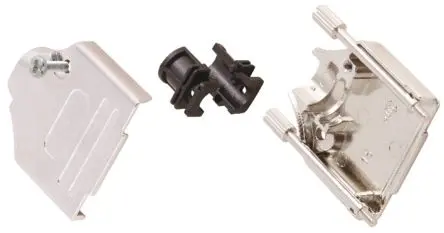 MH Connectors MHDTZK-RA D-Sub-Gehäuse Gerade, 25-polig, D: D-Sub-Gehäuse Zugentlastung, Silber, Größe B, aus Zink