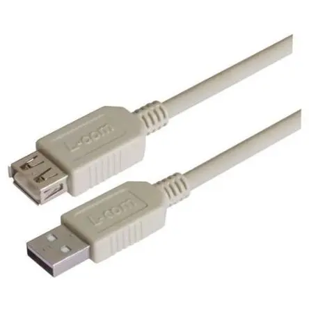 Produktfoto 1 von L-Com Buchse CSMUAX USB-Kabel, USB Stecker / USB Typ A, 1 m USB 2.0 Hellgrau