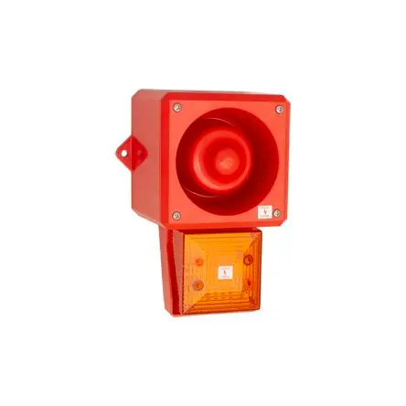 Produktfoto 1 von Clifford & Snell YL50 Hi Vis LED, Dauer, Filament/Warnsummer-Licht Beacon-Sounder-Kombination 48V dc Gelb IP66 Wand,