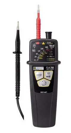 Produktfoto 1 von Chauvin Arnoux CA 762 LED Spannungsprüfer, 750 V dc, 690V ac max. Durchgangsprüfung Batterie CAT IV