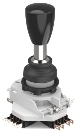Produktfoto 1 von EAO 44-800 Joystick, 4-Achsen Tastend, 1-poliger Schließer, 250 V ac / 5A, IP65 Griff Typ Hebel