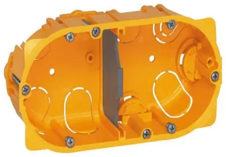 Legrand Batibox Einbaubox, 2-fach, Kunststoff, 110mm NF, 50 mm IP55 Oberfläche, 67 mm, Gelb