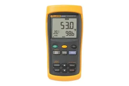 Produktfoto 1 von Fluke Digitales Thermometer, 53 II, Verdrahtet, 1 bis 1767 °C ± 0.05 % + 0.3 °C max, Messelement Typ Typ R, Typ J, Typ